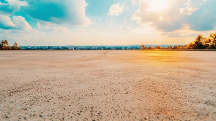 Obraz premium Empty Concrete Space City Skyline Background Showroom Product Display Auto Sale