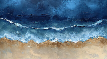 the waves of the sea beautiful oil painting on canvas seascape