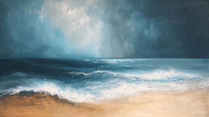 the waves of the sea beautiful oil painting on canvas seascape