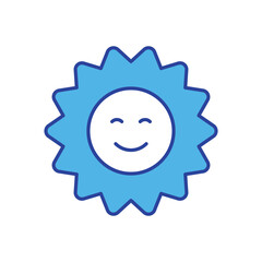 Sun icon isolated on a white background. Vector illustration.