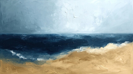 the waves of the sea beautiful oil painting on canvas seascape
