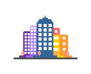 Simple flat design of city scape