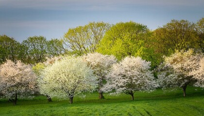 Obraz premium Minimalist Trees Spring Background