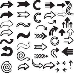 Curved arrow icons. curved arrows set. arrow symbol collection. vector