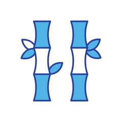 Bamboo  icon isolated on a white background. Vector illustration.