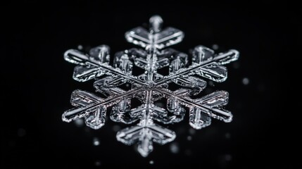 Obraz premium Snowflake bokeh image on black background.