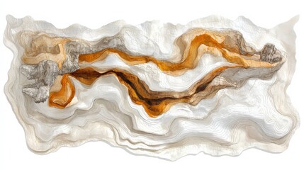 Abstract representation of flowing organic shapes with earthy tones and textures