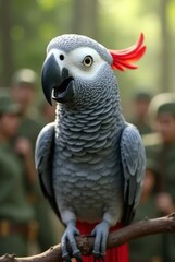 Grey coloured parrot