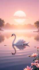 Fototapeta premium swan on the lake