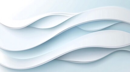 Fototapeta premium Abstract White Waves Soft Blue Background