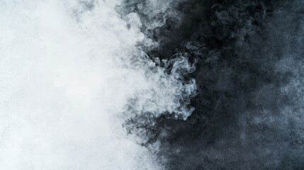 A mesmerizing blend of dark and light smoke swirls, creating an ethereal and dramatic atmosphere.