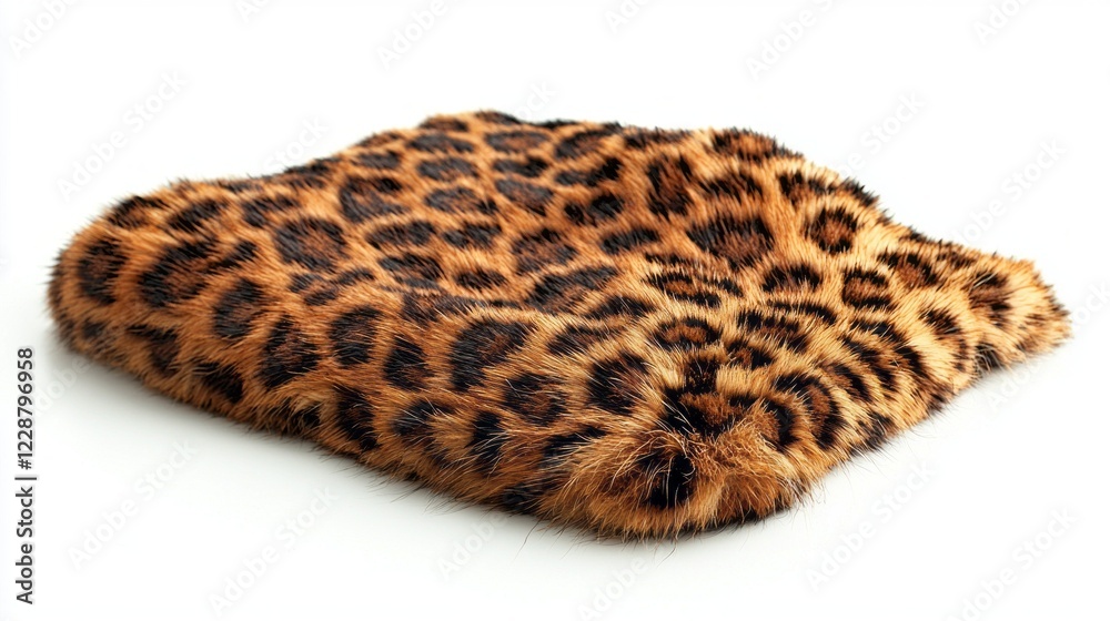 Aufkleber luxurious leopard patterned fur lies gracefully on a flat surface, its rich colors and distinct spot