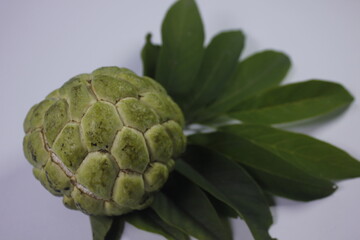 Fototapeta premium Isolated photo of Srikaya fruit. It has a sweet taste and there are lots of seeds