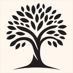 Tree logo icon vector file tree branch leaf leaves round logo