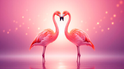 Obraz premium pink flamingo on the water