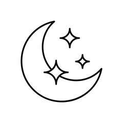 Moon icon isolated on a white background. Vector illustration.