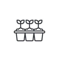 Seedlings Tray line icon