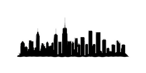 Obraz premium isolated silhouette of city skyline