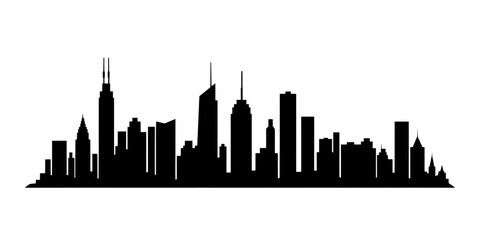 Obraz premium isolated silhouette of city skyline
