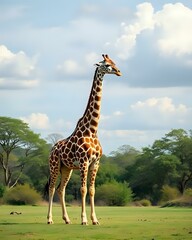 Obraz premium illustration vectorielle d'un portrait de girafe adulte 