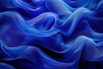 Obraz premium Cobalt Blue Waves: Flowing waves in deep cobalt blue, with subtle highlights and shadows, creating a tranquil abstract effect