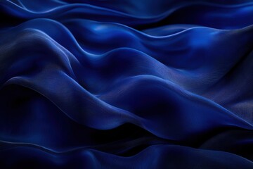 Fototapeta premium Cobalt Blue Waves: Flowing waves in deep cobalt blue, with subtle highlights and shadows, creating a tranquil abstract effect