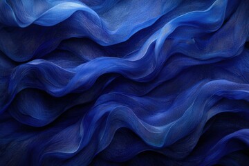 Fototapeta premium Cobalt Blue Waves: Flowing waves in deep cobalt blue, with subtle highlights and shadows, creating a tranquil abstract effect
