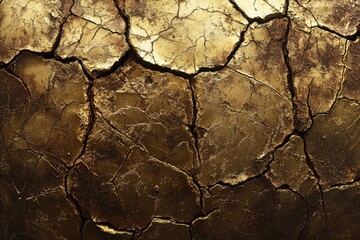 Cracked Texture: A cracked earth texture with deep fissures, in shades of brown and gold