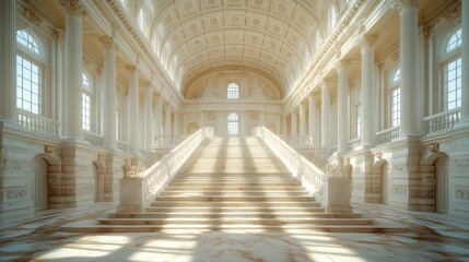 Grand Palace Staircase Sunlit Interior
