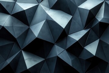 Obraz premium Dark low poly background with sharp angles and deep shadows