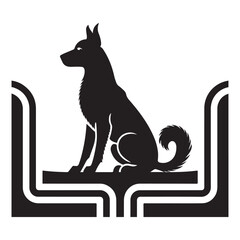 Vector illustration of a dog silhouette