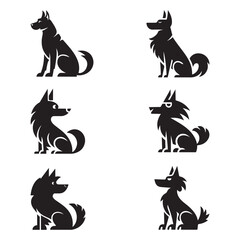 Vector illustration of a dog silhouette