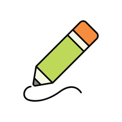 Pencil icon isolated on a white background. Vector illustration.