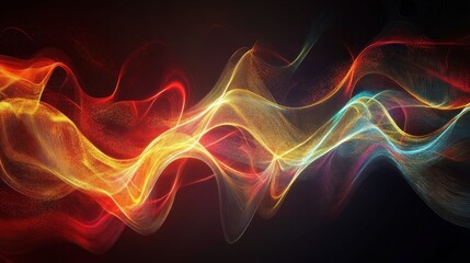 Fototapeta premium Abstract Colorful Waves: A Symphony of Light and Color
