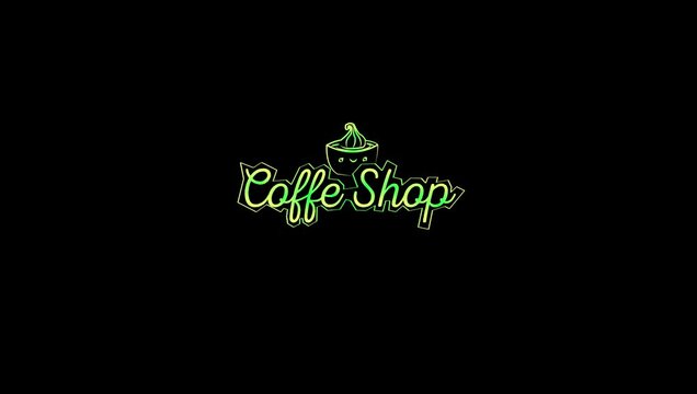 coffe shop animation letters art