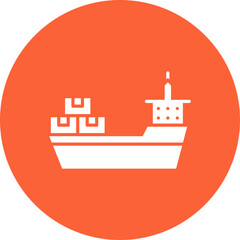 Fototapeta premium Cargo Ship II icon single vector illustration