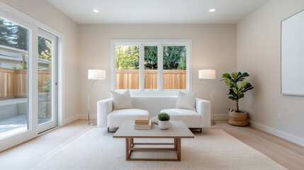 bright home office featuring neutral decor and soft lighting creates calming atmosphere