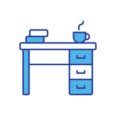 Desk icon isolated on a white background. Vector illustration.