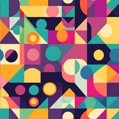 Abstract geometric pattern design, vibrant colors. Possible use Background