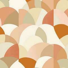 Abstract geometric pattern, soft colors, layered shapes. Possible use wallpaper, fabric design