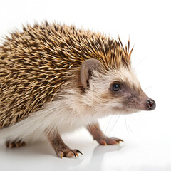 Naklejka premium Hedgehog on white background