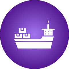 Obraz premium Cargo Ship II icon single vector illustration