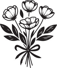 Elegant Anemone Bloom - Botanical Line Art