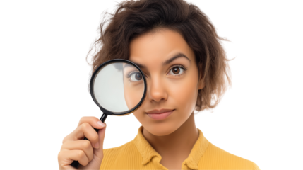 woman with magnifying glass