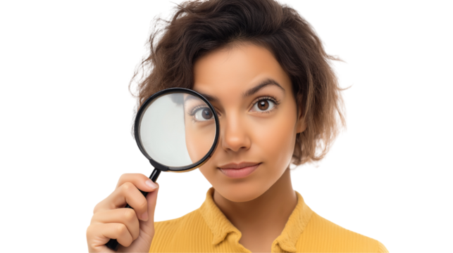 woman with magnifying glass