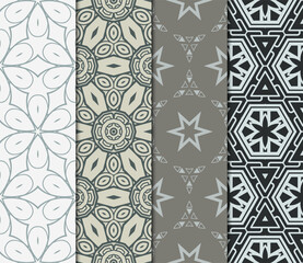 set of Geometric seamless pattern. Modern ornament. vector illustration. For the interior design, wallpaper, decoration print, fill pages, invitation card