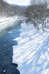 Obraz premium 北海道冬の美瑛川