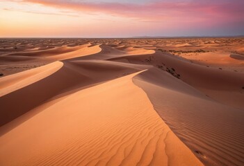 Golden Hour Desert Dunes: Serene Sunrise Landscape Photography