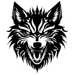 Fototapeta premium Aggressive Wolf Head Graphic Design