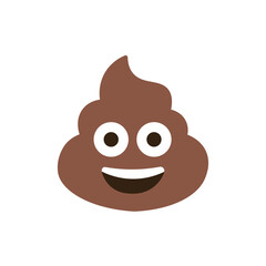 Happy pile of poo. Vector illustration on white background. 